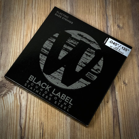Warwick Black Label Stainless Steel Bass Strings 5-String Set (Low B), Medium  045/135, 40301