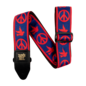 Ernie Ball Red and Blue Peace Love Dove Jacquard Strap