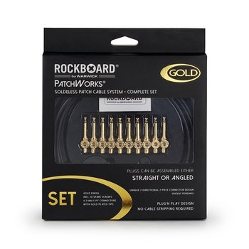 RockBoard PatchWorks Solderless Patch Cable Set - 3 m / 9.8 ft. Cable   10 Plugs - Gold