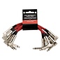 Strukture 6-Inch Pedal Patch Cables, 6-Pack, Red Woven
