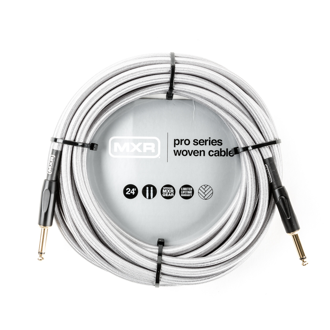 MXR 24FT Pro Series Woven Silver Instrument Cable - Straight / Straight (DCIW24)