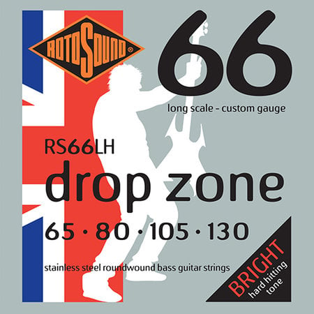 Rotosound RS66LH Swing Bass 66 "Drop Zone" Stainless Steel Bass Guitar Strings (65-130)