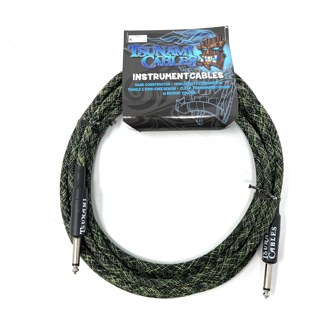 Tsunami Cables 15' Handcrafted Premium Instrument Cable, 1/4" Straight-Straight, "Camouflage"