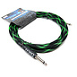 Tsunami Cables 10' Handcrafted Premium Instrument Cable, 1/4" Straight-Straight, "Green Dragon" (Green/Black)