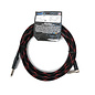 Tsunami Cables 15' Handcrafted Premium Instrument Cable, 1/4" Straight-Right Angle, "Black Widow" (black/red)