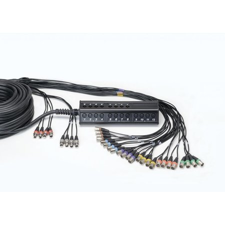 Cordial Cables 24-Channel Multi-Pair Snake with Stage Box, Essential Series - 24-In/8-Out XLR Connectors, 100-Foot Cable