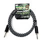 Tsunami Cables 5' Premium Handcrafted Speaker Cable with 1/4" Jumbo Connectors, "Checkered Flag" (black/white)