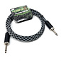 Tsunami Cables 5' Premium Handcrafted Speaker Cable with 1/4" Jumbo Connectors, "Checkered Flag" (black/white)