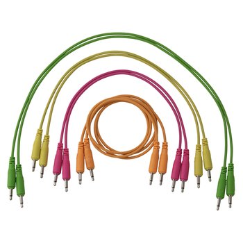 Pig Hog Synth Patch Cable 8 Pack - Mixed Lengths, Neon Colors (Modular, Eurorack Cables)