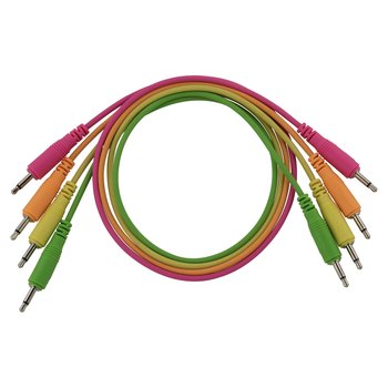 Pig Hog Pig Patch 3.5 Mono Synthesizer Patch Cables, 4-Pack of 18" Neon Cables (Modular, Eurorack)