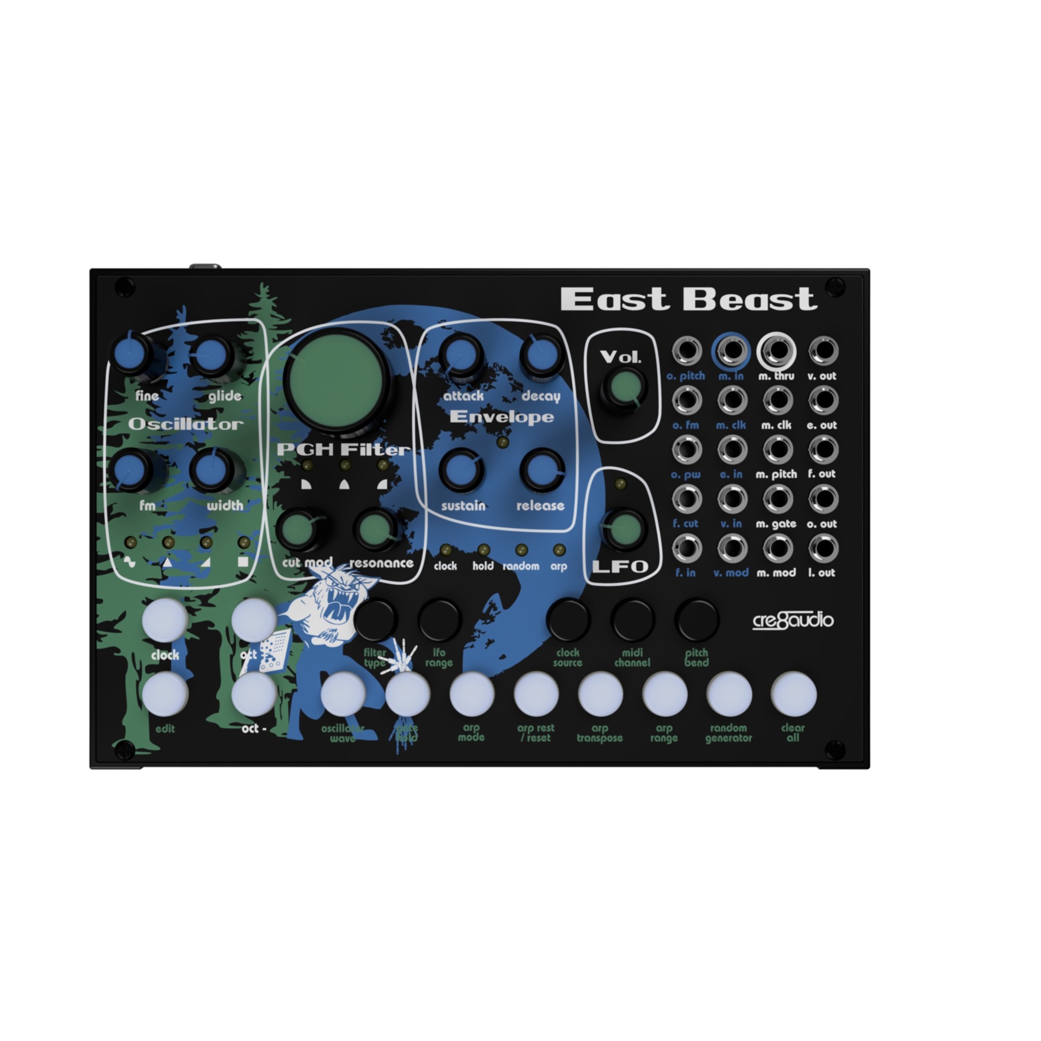 Cre8audio East Beast Analog Semi-Modular Synthesizer (Designed with Pittsburgh Modular)