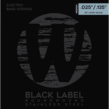 Warwick Black Label Bass Strings, 6-String Set Medium, 025-135 (40401 M 6 025/135")