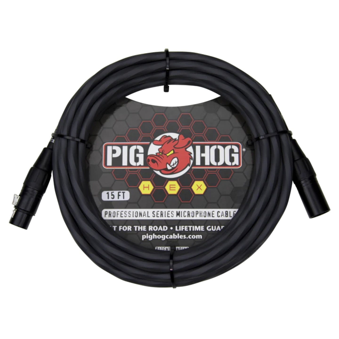 Pig Hog Hex Professional Series Microphone Cable (XLR), 15-foot, Grey