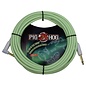 Pig Hog Glow-in-the-Dark Vintage Woven Instrument Cable, 20-Foot, Straight-to-Angle 1/4" Plugs