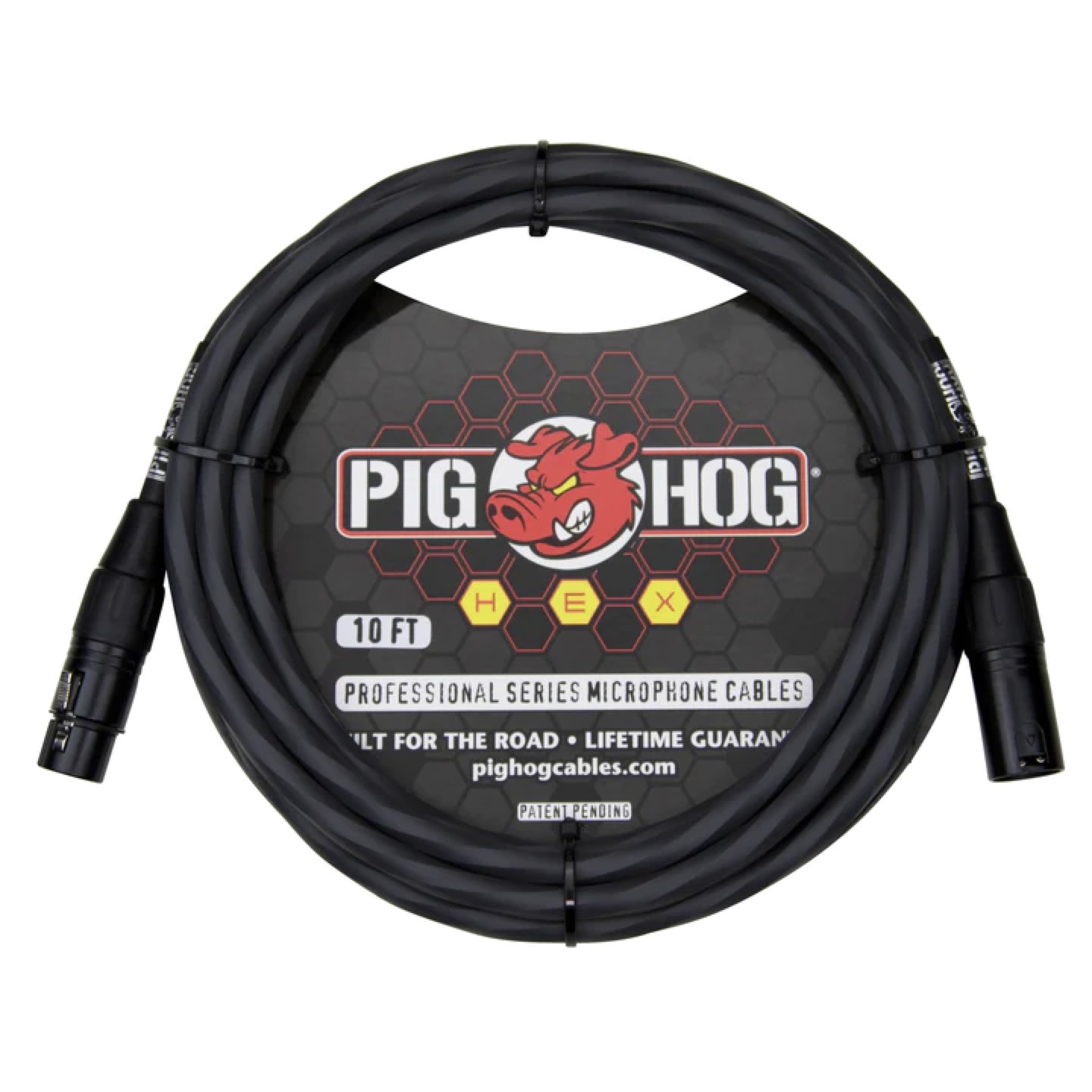 Pig Hog Hex Professional Series Microphone Cable (XLR), 10-foot, Grey