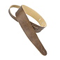 Henry Heller 2.5" Guitar Strap - Supple Leather with Suede Backing, Burnished Brown