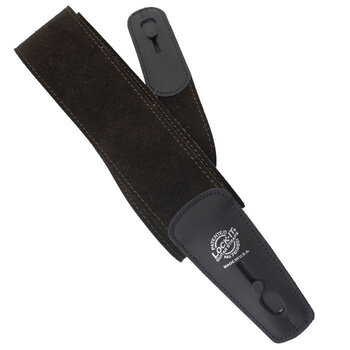 Henry Heller 2.75" Guitar Strap, Chocolate Suede Leather w/ Lock-It integrated strap locks
