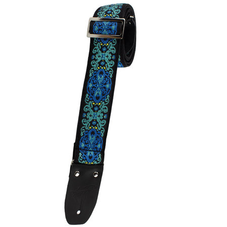 Henry Heller 2" Woven Jacquard Strap with Tri Glide and Nylon Backing - Shades of Blue