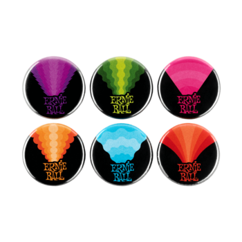 Ernie Ball 4008  Colors of Rock'N'Roll 1" Assorted Buttons 6pk
