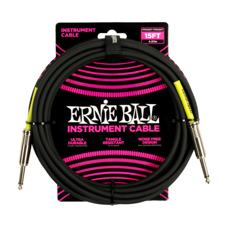 Ernie Ball 6399 Classic Instrument Cable Straight/Straight 15ft - Black