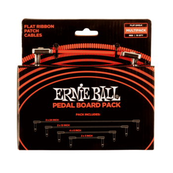 Ernie Ball 6404 Flat Ribbon Patch Cables Pedalboard Multi-Pack - Red