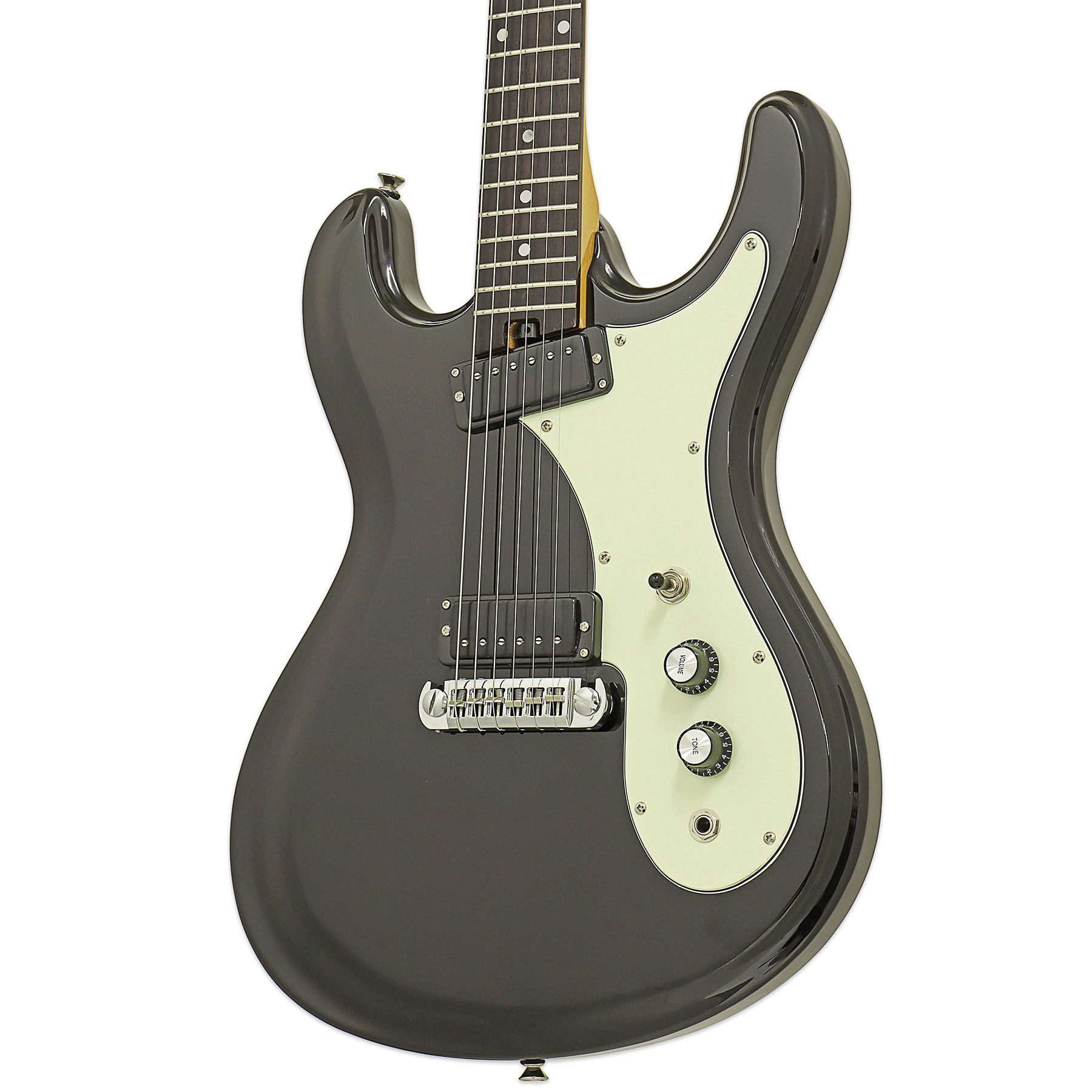 Aria Pro II DM-206, Black - Univox Hi-Flyer Tribute - Retro Classic Series, Awesome Offset Guitar