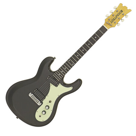 Aria Pro II DM-206, Black - Univox Hi-Flyer Tribute - Retro Classic Series, Awesome Offset Guitar
