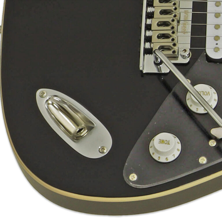 Aria Pro II  Tribute Series - 714-DG Fullerton (Gilmour-Inspired) HSS Electric Guitar, Black