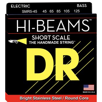 DR Strings SMR5-45, Hi-Beams, Short-Scale 5-String Bass Set (45-125)