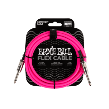 Ernie Ball Flex Instrument Cable Straight/Straight 10ft - Pink