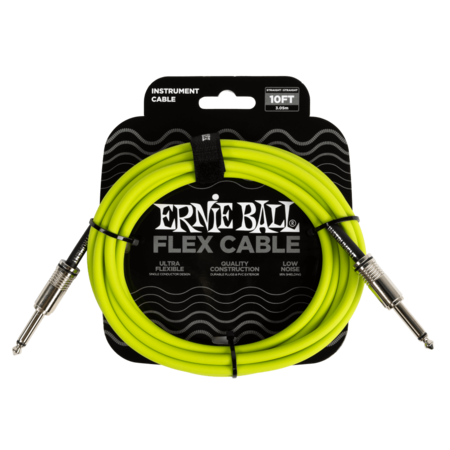 Ernie Ball Flex Instrument Cable Straight/Straight 10ft - Green