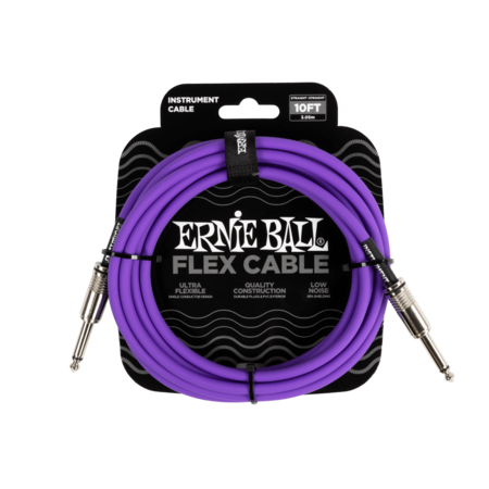 Ernie Ball Flex Instrument Cable Straight/Straight 10ft - Purple