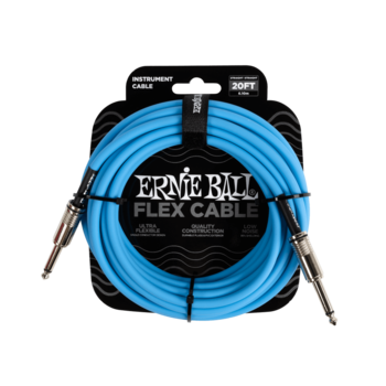 Ernie Ball Flex Instrument Cable Straight/Straight 20ft - Blue