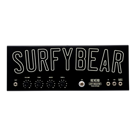 SurfyBear Pedal Metal Spring Reverb Unit, Black (V2.1) w/ SurfyPan