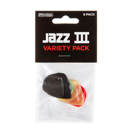 Dunlop Jazz III Picks Variety Pack (6 Picks)