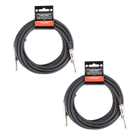 Strukture 20-Foot Speaker Cables, 2-Pack, 16 Gauge, 1/4" Connectors