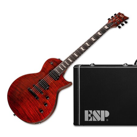 LTD (ESP) Deluxe EC-1001, Singlecut Guitar, Tiger Eye, Flame Maple, Fluence, with ESP Hardshell Case