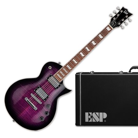LTD (ESP) EC-256FM Singlecut Guitar, See-Thru Purple Sunburst, Flamed Maple Top, with Hardshell Case