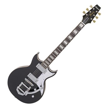 Aria Pro II 212-MK2 - Bowery-Chambered Doublecut with Bigsby, Black