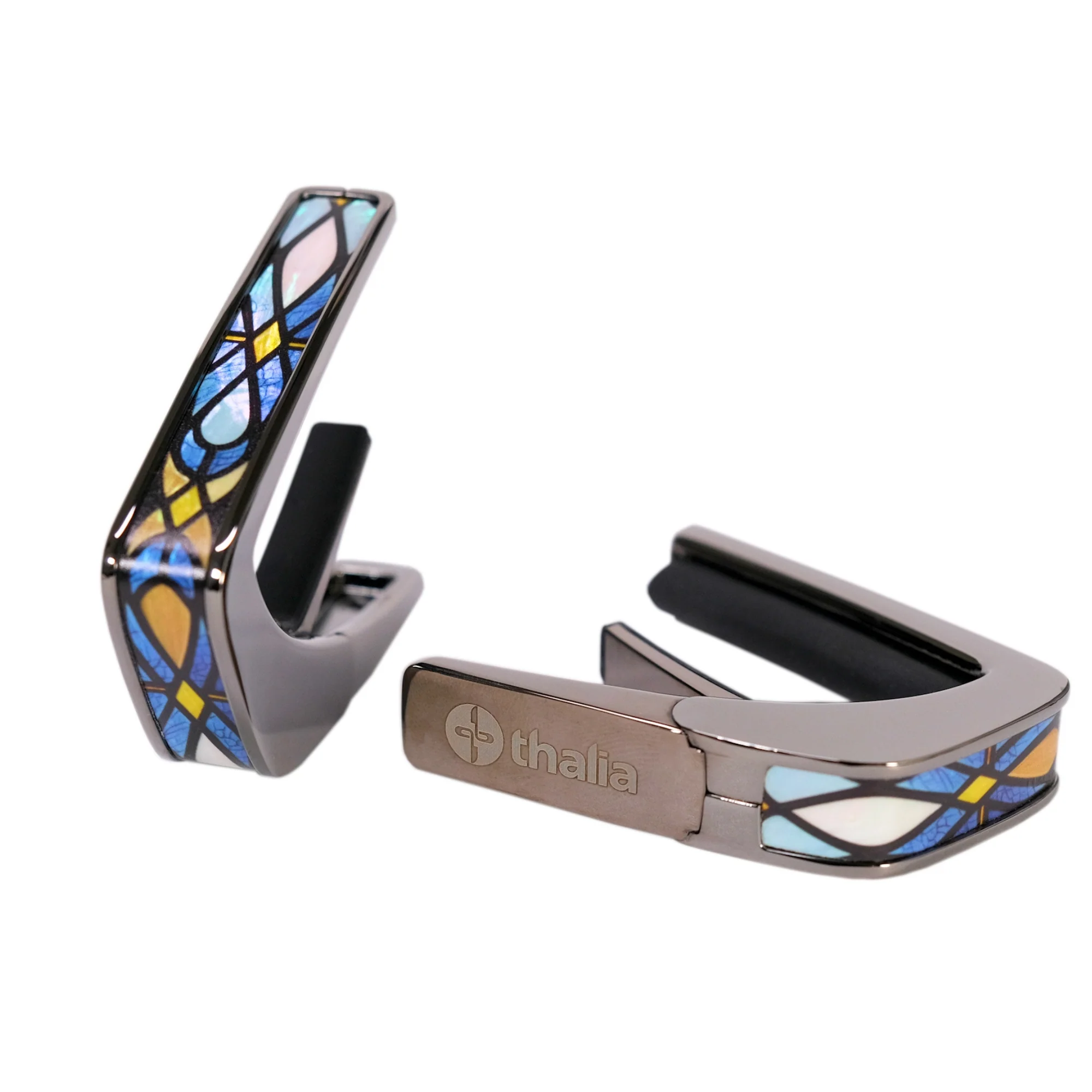 Thalia Capo - Deluxe Series - Black Chrome - Stained Glass, UV-Embossed on Mother of Pearl