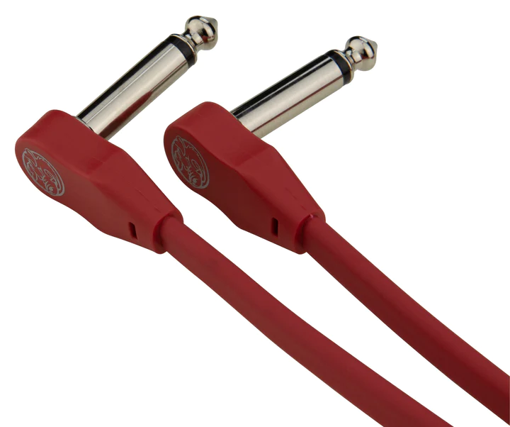 Pig Hog Lil Pigs 3-Foot Low Profile Flat Patch Cables, 2-Pack, Candy Apple Red