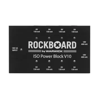 RockBoard ISO Power Block V10 Isolated & Filtered Power Supply (8x 9v + 2x 18V  cables), Multi regional v2