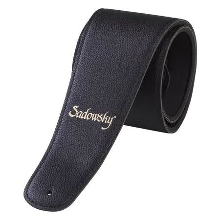 Sadowsky Synthetic Leather Bass Strap with Neoprene Padding - Black with Gold Embossing