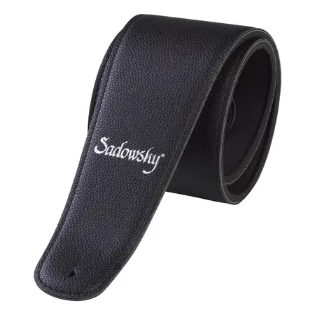 Sadowsky Synthetic Leather Bass Strap with Neoprene Padding - Black with Silver Embossing