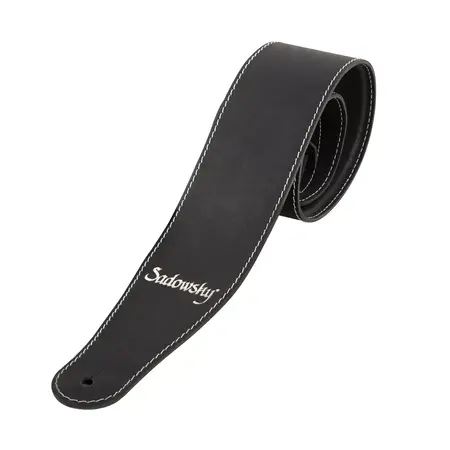 Sadowsky MetroLine Genuine Leather Bass Strap, Black with Silver Embossing