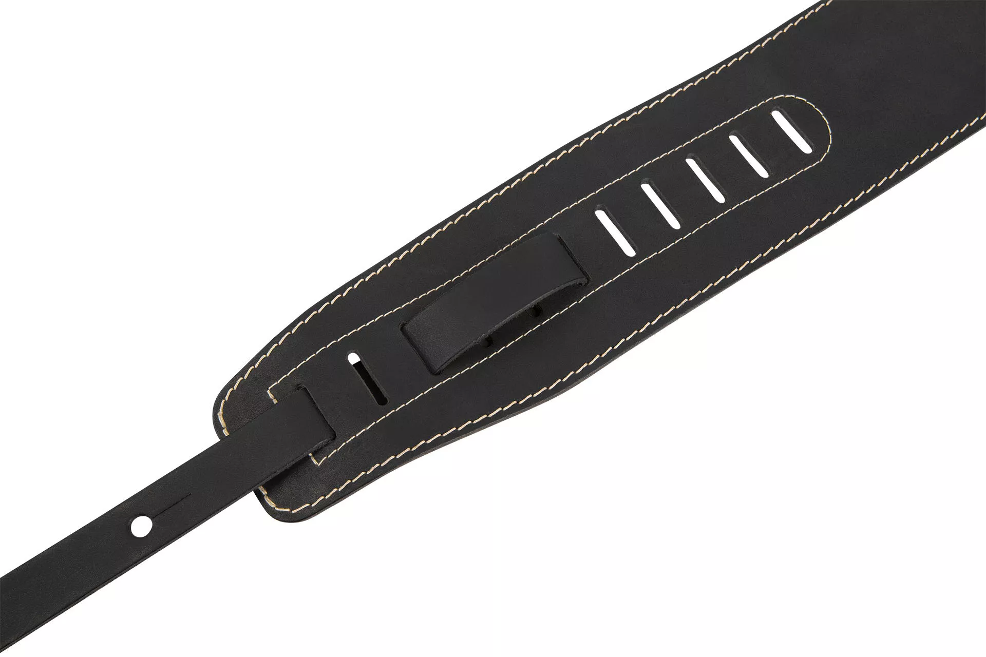 Sadowsky MetroLine Genuine Leather Bass Strap, Black with Silver Embossing