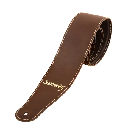 Sadowsky MetroLine Genuine Leather Bass Strap, Brown with Gold Embossing