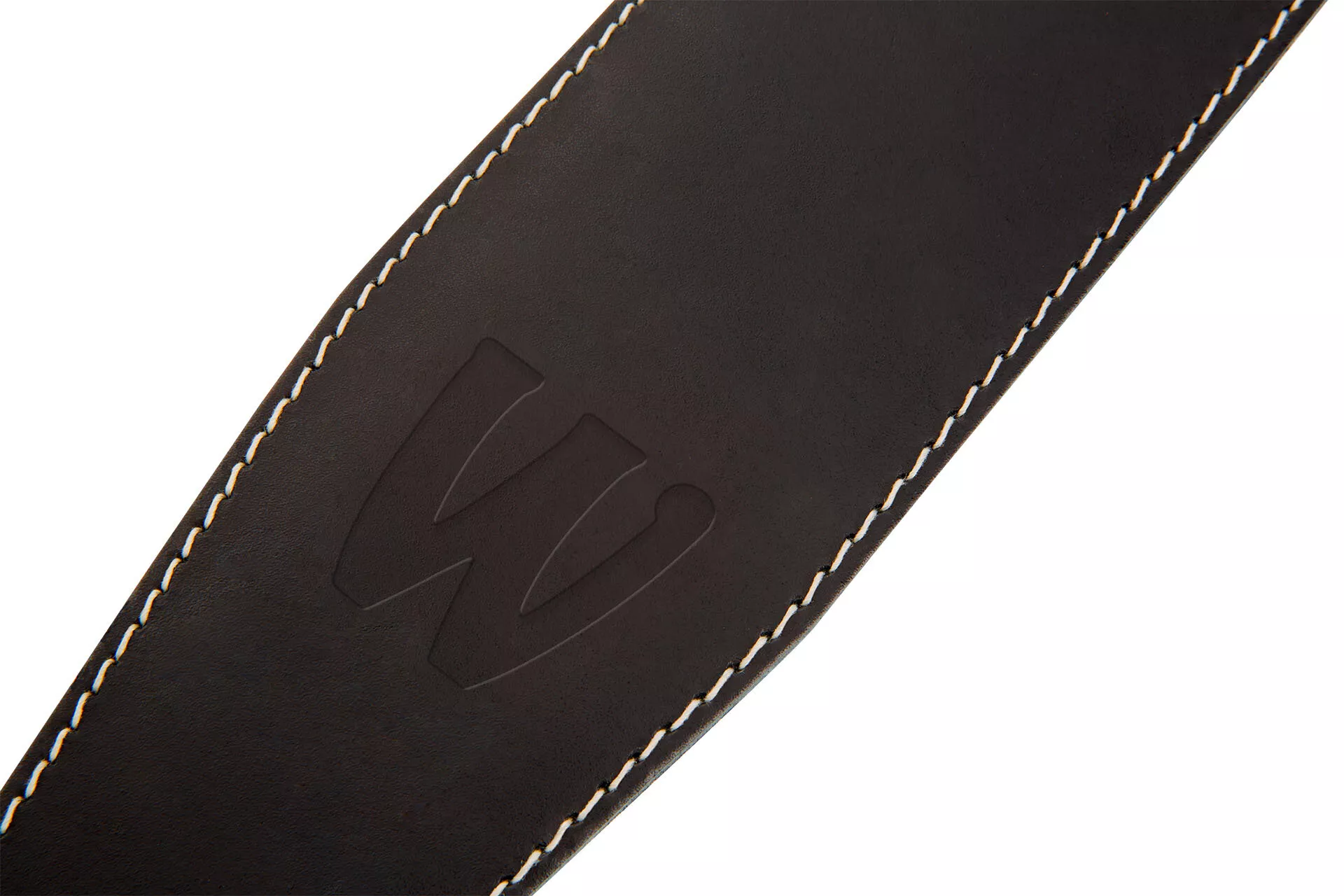 Warwick Teambuilt Genuine Leather Bass Strap, Black with Blind Embossing