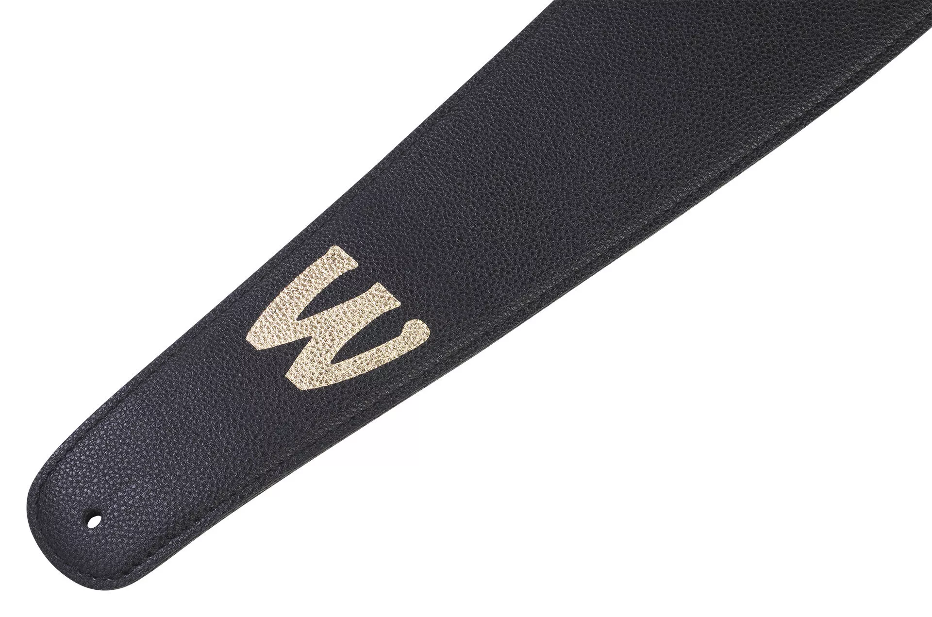 Warwick Synthetic Leather Bass Strap with Neoprene Padding - Black with Gold Embossing