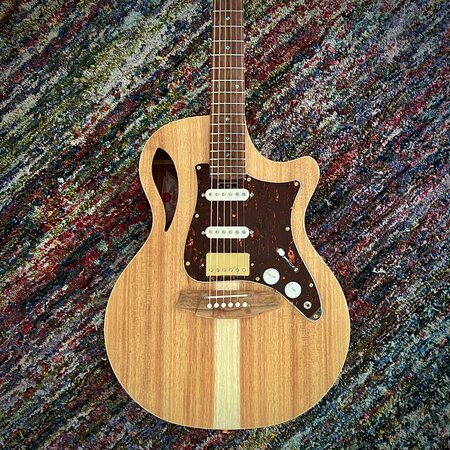 Cole Clark True Hybrid Thinline Acoustic-Electric Guitar, All AA Australian Blackwood, Cutaway, Balanced HSS, Natural